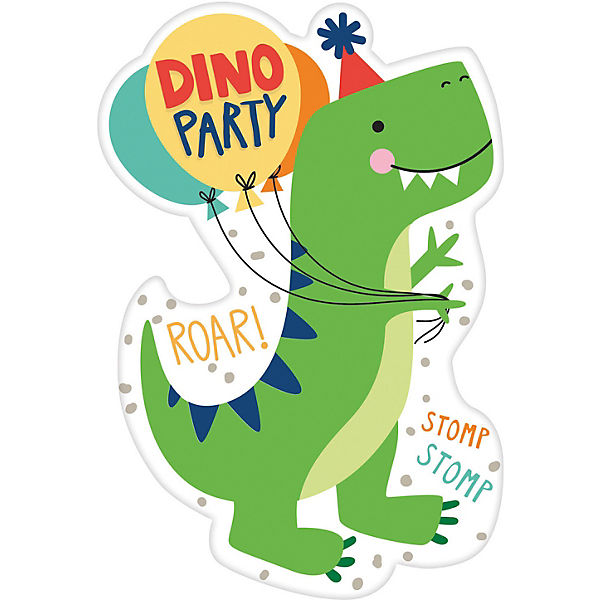 Einladungskarten & Umschläge Dino-Mite, 8 Stück