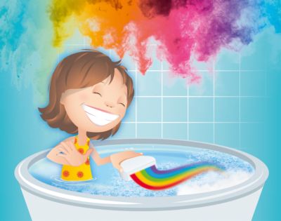 Simba 105953451 Glibbi Boom Regenbogenbombe Badewannenspielzeug für Kinder ab 