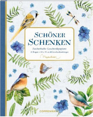 Image of Geschenkpapierbuch Schöner Schenken M. Bastin, 10 Bogen 50 x 70 cm blau