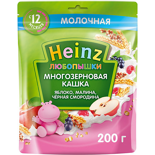 Каша Heinz молочная многозерновая яблоко, малина смородина, с 12 мес от Heinz