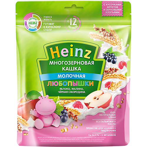 Каша Heinz молочная многозерновая яблоко, малина смородина, с 12 мес от Heinz