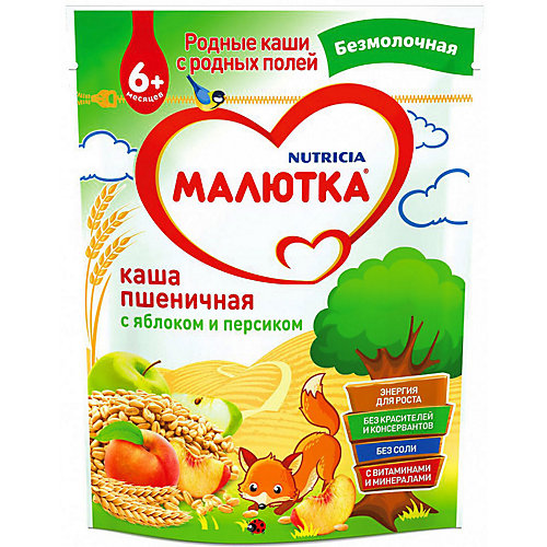 Каша Малютка пшеничная с яблоком и персиком, с 6 мес от Малютка