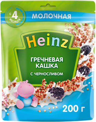 Каша Heinz молочная гречневая чернослив и Омега 3, с 4 мес