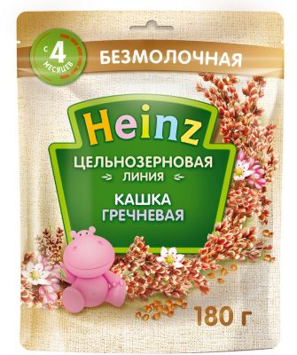 Каша Heinz цельнозерновая гречневая, с 4 мес