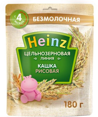 Каша Heinz цельнозерновая рисовая, с 4 мес