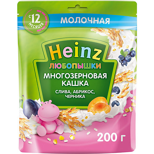 Каша Heinz молочная многозерновая слива абрикос черника, с 12 мес от Heinz