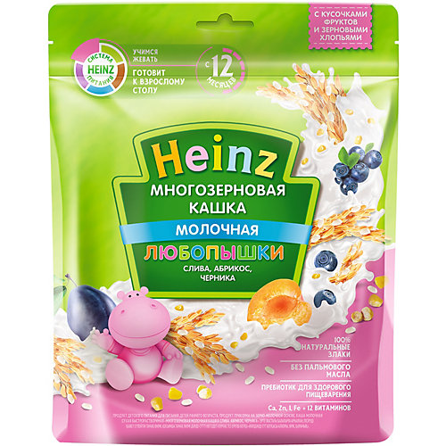 Каша Heinz молочная многозерновая слива абрикос черника, с 12 мес от Heinz
