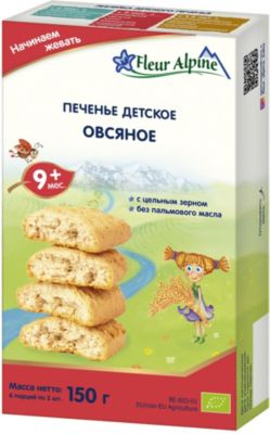 Детское печенье Fleur Alpine овсяное, с 9 мес