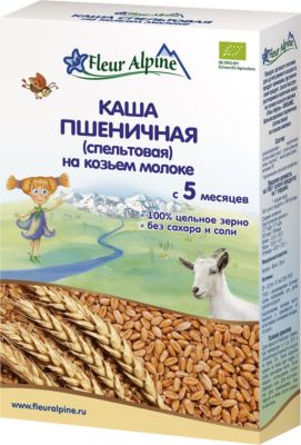 Каша Fleur Alpine пшеничная (спельтовая) на козьем молоке, с 5 мес