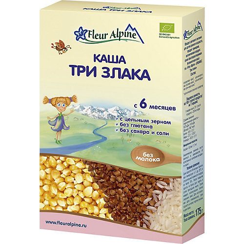 Каша Fleur Alpine три злака, с 6 мес от Fleur Alpine