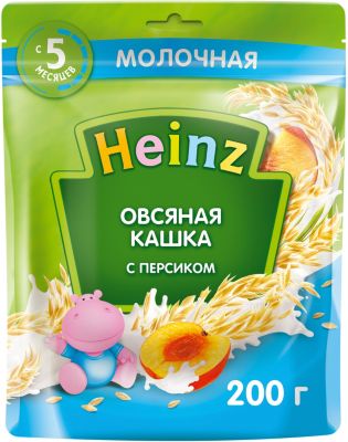 Каша Heinz молочная овсяная персик и Омега 3, с 5 мес