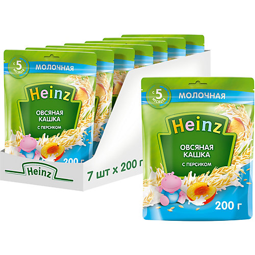 Каша Heinz молочная овсяная персик и Омега 3, с 5 мес от Heinz