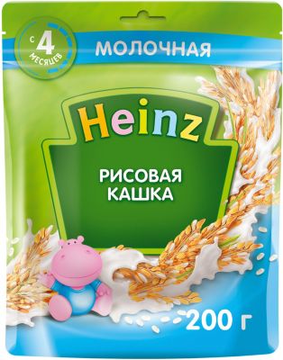 Каша Heinz молочная рисовая Омега 3, с 4 мес