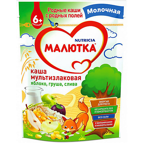 Каша Малютка молочная мультизлаковая с фруктами, с 6 мес от Малютка