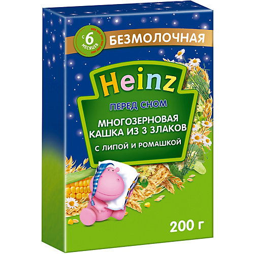 Каша Heinz многозерновая 3 злака с липой и ромашкой, с 6 мес от Heinz