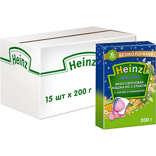 Каша Heinz многозерновая 3 злака с липой и ромашкой, с 6 мес от Heinz