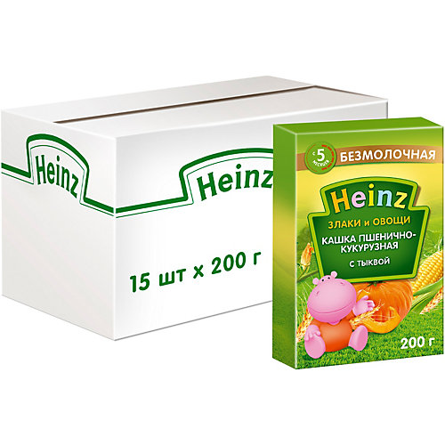Каша Heinz пшенично-кукурузная с тыквой, с 5 мес от Heinz
