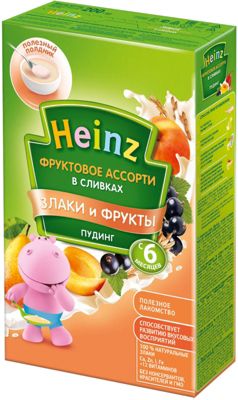 Молочный пудинг Heinz фруктовое ассорти в сливках, с 6 мес