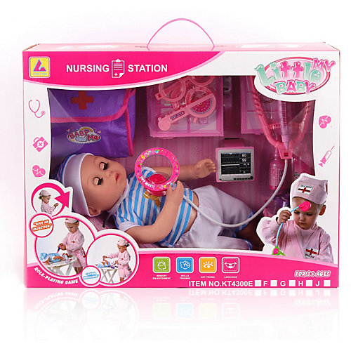Игровой набор с куклой-пупсом King Time "Малыш у доктора", 37 см от King Time