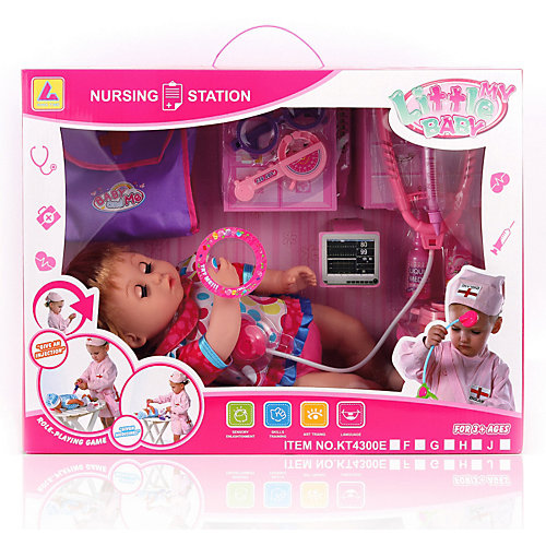 Игровой набор с куклой-пупсом King Time "Малышка у доктора", 37 см от King Time