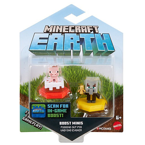 Набор фигурок Minecraft Earth Свинья с пирогом и Эвокер, с NFC - чипом от Mattel