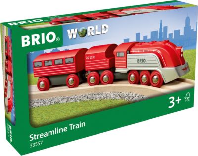 Holzeisenbahn Zug Lok inkl 3 Waggons mit magnet Holzspielwaren NEU 