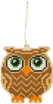 Алмазная мозаика Фрея "Подвеска" Сова, 10х9 см