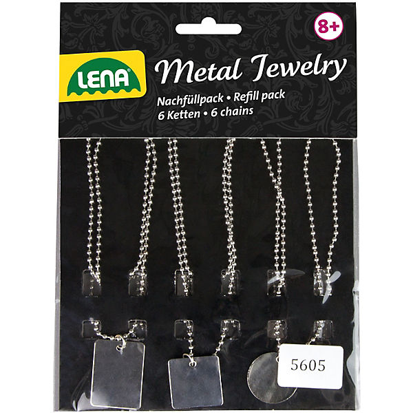 Nachfüllpack Metal Jewelry, 6 Ketten & 6 Anhänger