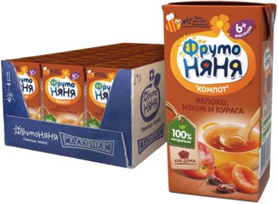 Компот ФрутоНяНя сухофрукты с изюмом, с 6 мес, 18 шт по 200 г