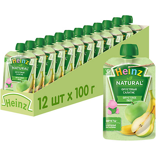 Пюре Heinz фруктовый салатик, с 6 мес, 12 штук от Heinz
