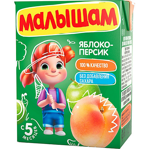 Нектар Малышам яблочно-персиковый неосветлённый, с 5 мес, 18 шт по 200 г от ФрутоНяня
