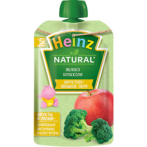 Пюре Heinz яблоко, брокколи, с 5 мес, 12 штук от Heinz