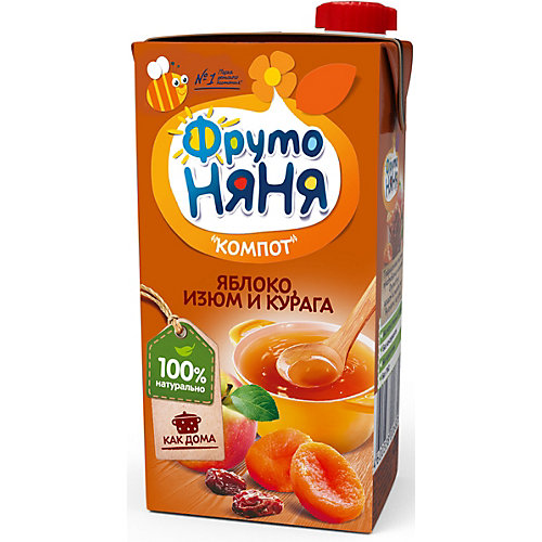 Компот ФрутоНяНя яблоки и курага с экстрактом изюма, с 3 лет, 15 шт по 500 г от ФрутоНяня