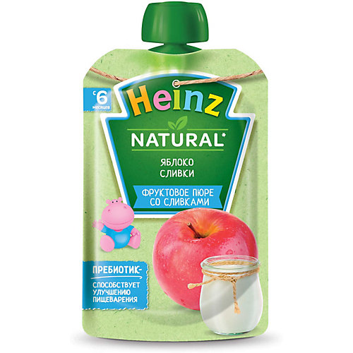 Пюре Heinz яблоко, сливки, с 6 мес, 12 штук от Heinz