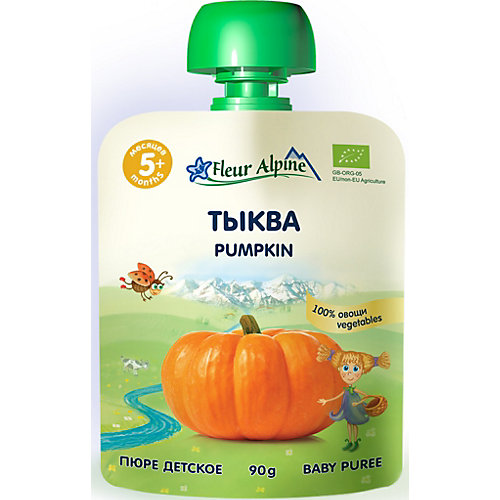 Пюре Fleur Alpine тыква, с 5 мес, 6 штук от Fleur Alpine