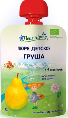 Пюре Fleur Alpine груша, с 4 мес, 6 штук