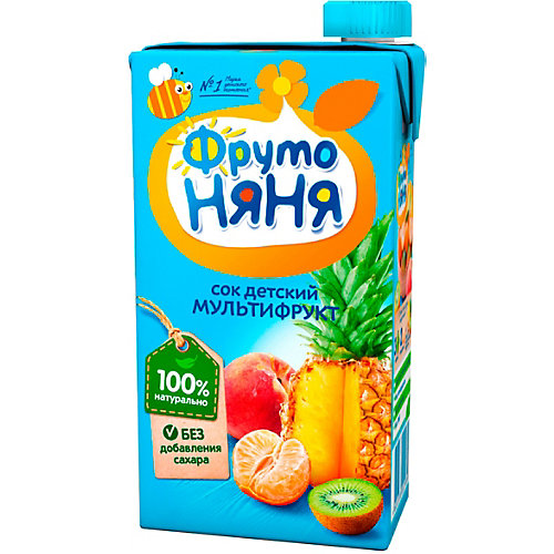 Сок ФрутоНяНя мультифруктовый, с 3 лет, 15 шт по 500 г от ФрутоНяня