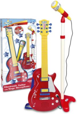 Bontempi e-Rock-Gitarre mit Mikrofon 112 cm rosa 