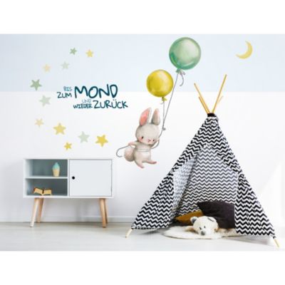 Wandtattoo Sprüche Hase Bis zum Mond und zurück, dekodino myToys