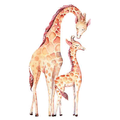 Wandtattoo Aquarell Giraffen als Mutter und Kind Wandtattoos