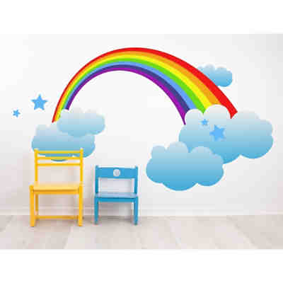 Wandtattoo Regenbogen Mit Heissluftballon Und Wolken Dekodino Mytoys