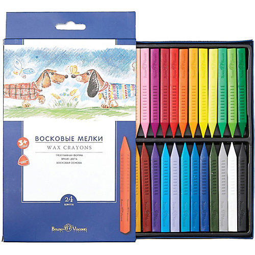 Восковые мелки Bruno Visconti Multicolor, 24 цвета от Bruno Visconti