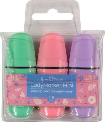 Текстовыделители Bruno Visconti LadyMarker Mini, 3 цвета