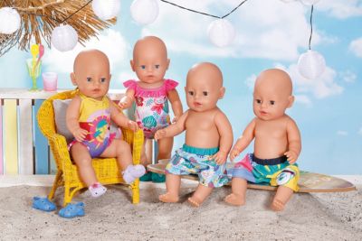 40-45 cm rot Käferchen  NEU Bademode Sommer Badeanzug für Baby Puppe Puppen Gr 