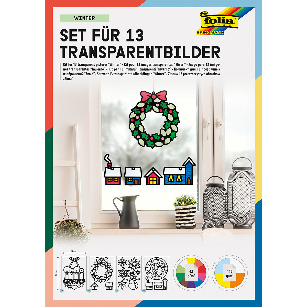 Folia Transparent-Bilder Bastelset WINTER 25x35cm