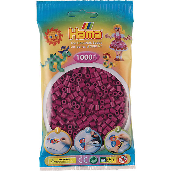 HAMA 207-82 Beutel midi-Perlen, 1.000 Stück, pflaume