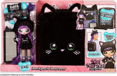Na Na Na Surprise 3-in-1 Rucksack-Schlafzimmer Black Kitty Playset mit limitiert