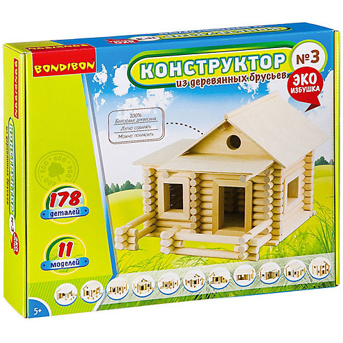 Конструктор из брусьев Bondibon № 3, 178 деталей от Bondibon