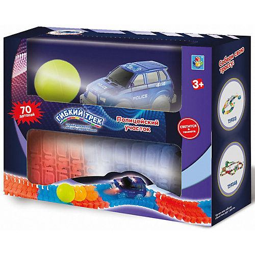 Гибкий мини-трек 1Toy "Полицейский участок", 70 деталей от 1Toy