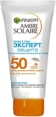 Солнцезащитный крем Garnier Ambre Solaire "Малыш в тени" SPF 50, 50 мл